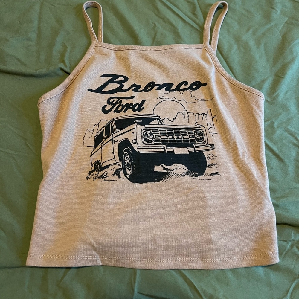 FORD BRONCO CROPPED TANK, NEVER WORN NO TAGS, SIZE MEDIUM